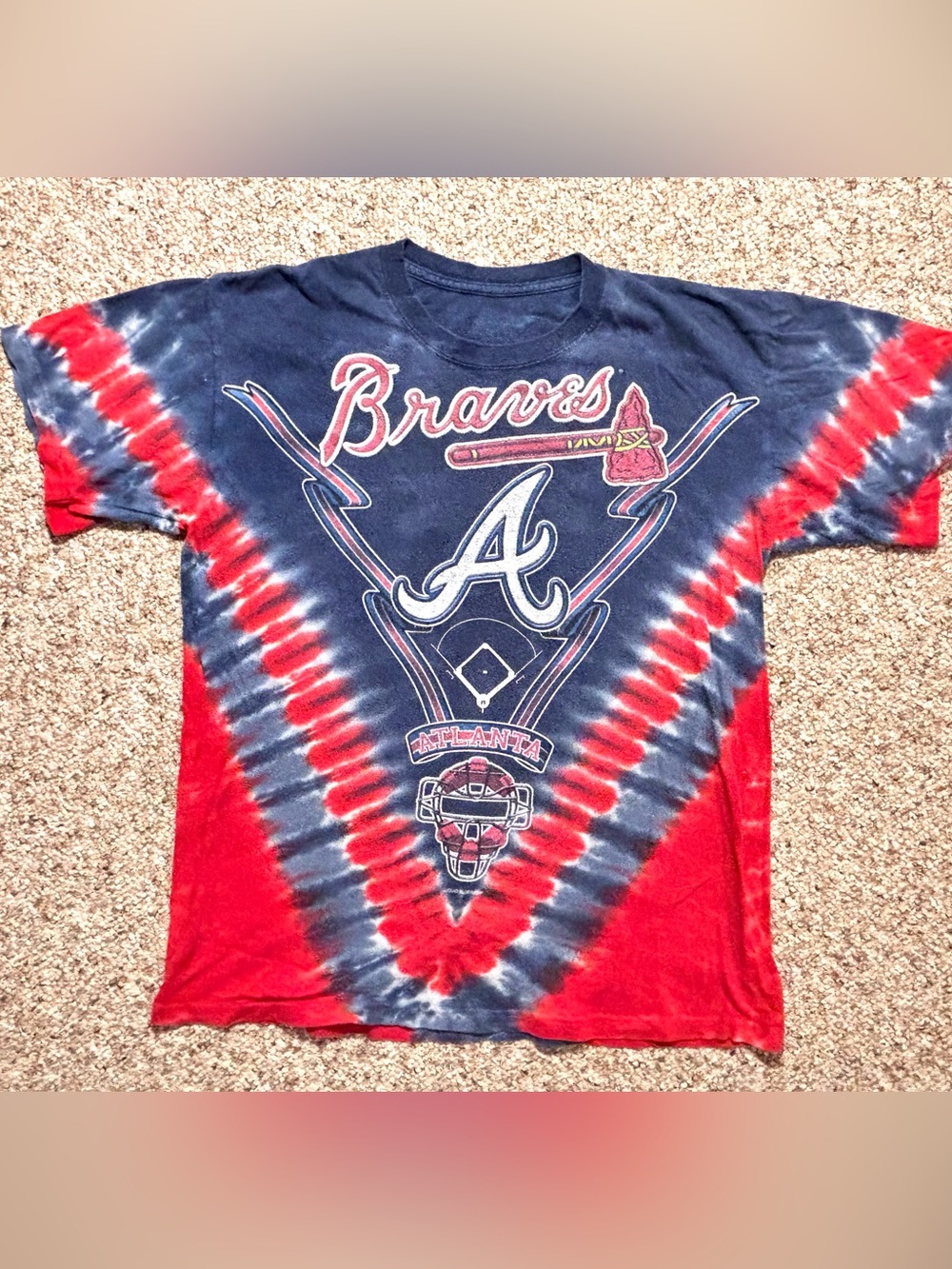 MLB Atlanta Braves Women’s Tie Dye Liquid Blue tshirt